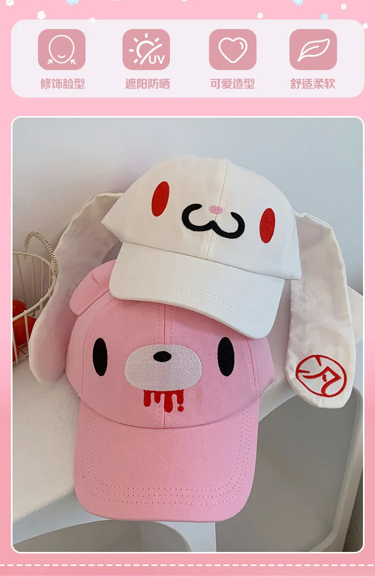 2025 NEW CUTE Long Rabbit Ear Hat Y2K Style Denim Blue Baseball Cap Fashion Hip-Pop Cap Couple Birthday Gifts