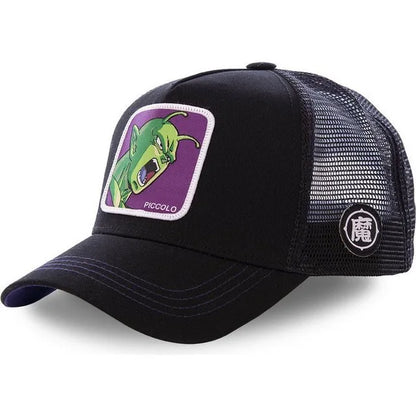 Casquette Dragon Ball Son Goku pour l'été : casquette de voyage à visière, pour homme, brodée, style hip-hop, visière pare-soleil, casquette trucker ajustable en maille