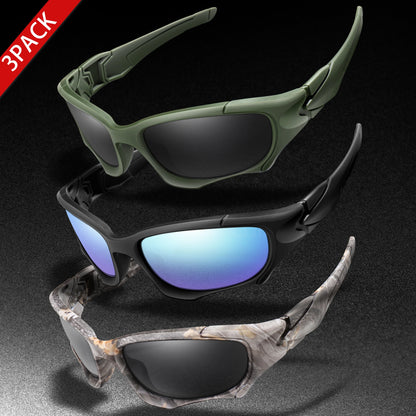 3-PACK Trendy Outdoor Tactics Sports Sunglasses Men and Women Cycling Glasses Driving Camping Travel Colorful Goggles