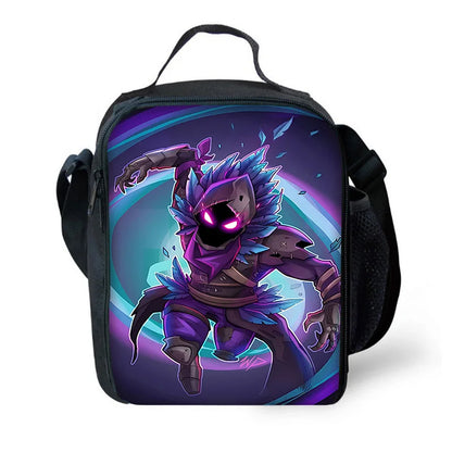 Trendiges Gaming-Design Kinder-Rucksack F-FortniteS mit Lunchbag und Federmäppchen, Schulranzen mit großem Fassungsvermögen für Jungen und Mädchen, ideales Geschenk