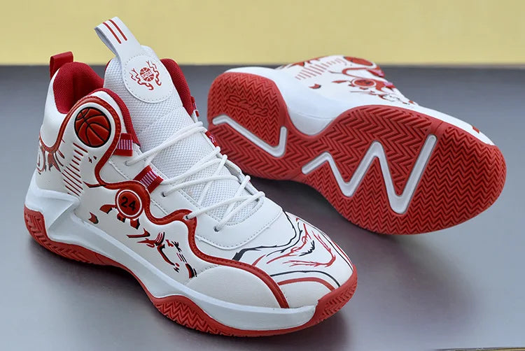 Verkauf von Basketballschuhen für Herren, High-Top-Sportschuhe für Outdoor, gepolstert, Herren-Sportschuhe, bequeme weiße Sneaker, Zapatillas