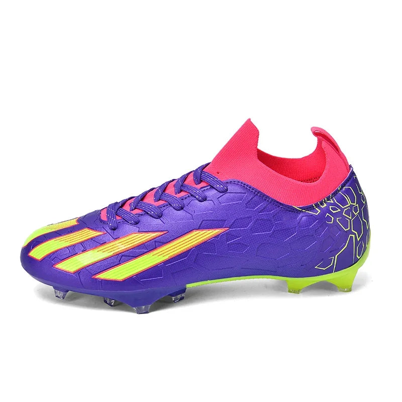 Professional Men Ankle Football Boots Outdoor Grass Cleats Unisex Soccer Shoes Long Spikes FG Football Shoes Chuteira Society
