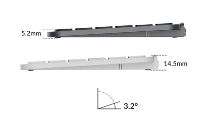 Keychron B6 Pro ISO Layout Ultra-Slim Wireless Keyboard Full Size Portable Lightweight 2.4GHz & Bluetooth Connections