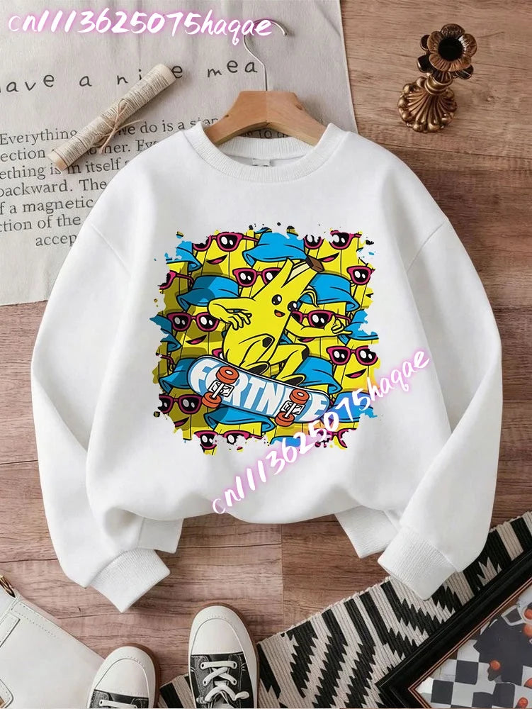 2026 Fortnites Kids Hooded Coats Anime Fortress Night Sweatshirts Game Spring Autumn Hoodies Sportwear Children Clothes Gift