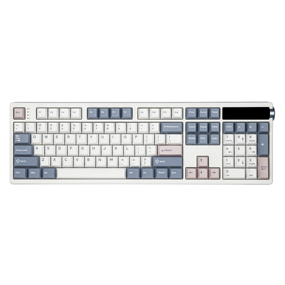 Teclado mecánico EPOMAKER TH108 PRO 100% de tamaño completo, hot-swap, con cable/BT/inalámbrico 2.4Ghz, pantalla y perilla, batería de 10000mAh