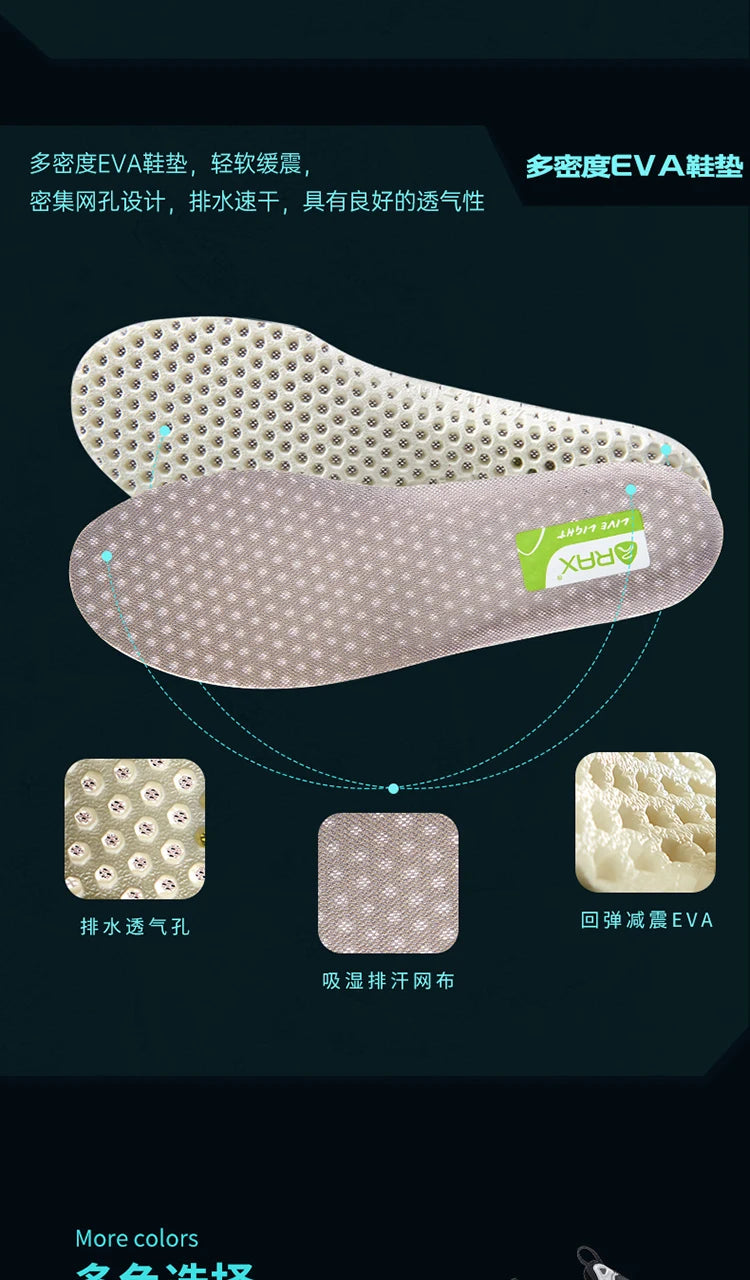 RAX Running Shoes Men & Women Outdoor Sport Breathable Lightweight Sneakers Air Mesh Upper Anti-Slip Natural Rubber Outsole