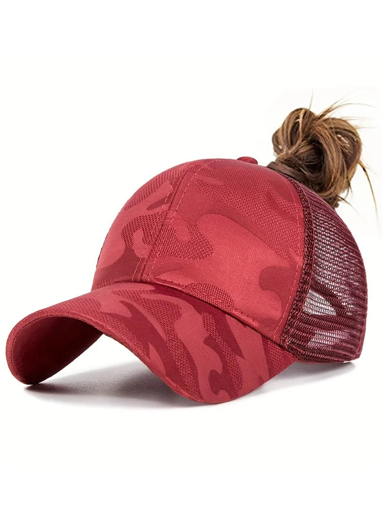 Women's Ponytail Baseball Caps Spring Summer Mesh Sun Hat Running Snapback Hat Female Adjustable Girl Outdoor Visor Hats