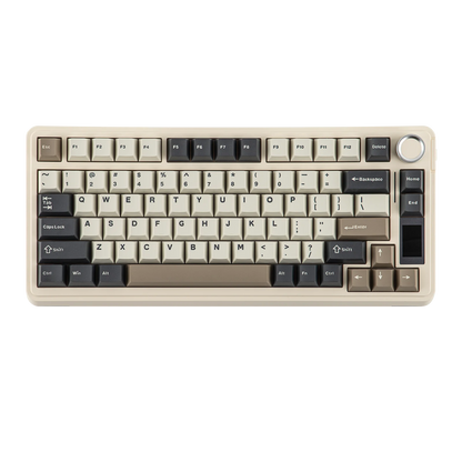 Teclado mecánico EPOMAKER X AULA EA75 MAX 75% ANSI US con hot-swap, montaje gasket, conexión por cable/BT/inalámbrica 2.4GHz, pantalla y perilla