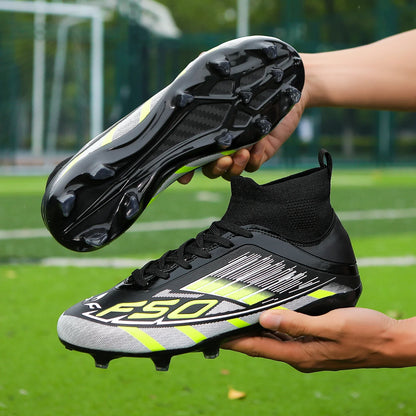 Nouvelles chaussures de football pour hommes, antidérapantes, à la cheville, chaussures de sport TF/FG, chaussures de football professionnelles pour garçons, baskets unisexes confortables