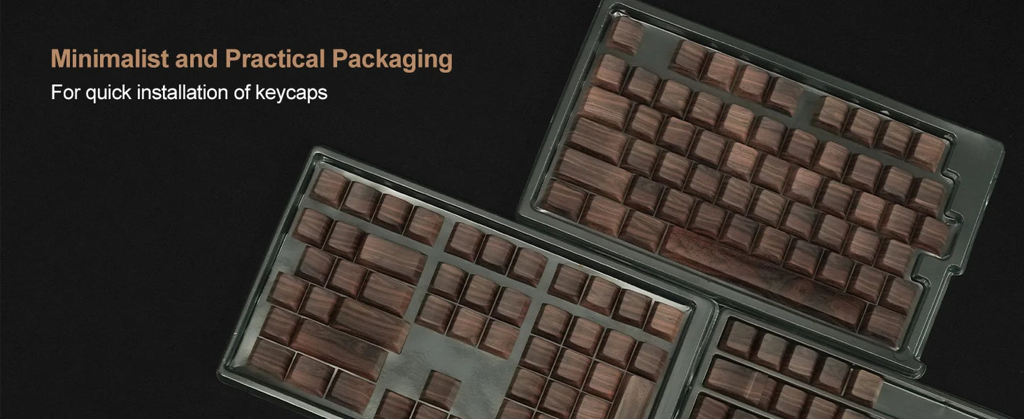 Wood Grain, Side Engraved Translucent Cherry Keycap PBT 126 Keys, Customized for 60/84/98/108 Mechanical Keyboard