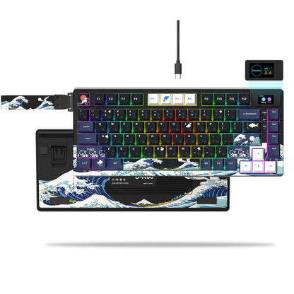 Womier S-K80 75% Keyboard with Color OLED Display Mechanical Gaming Keyboard Hot Swap Keyboard Gasket Mount RGB Custom Keyboard