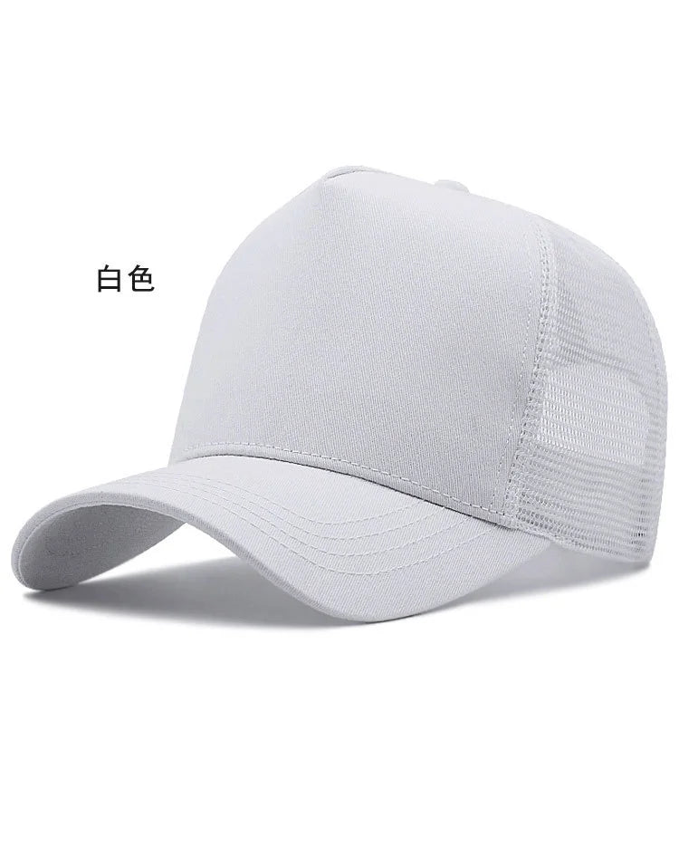 2024 Adult Summer Cotton Trucker Hat Lady Mesh Sun Hats Big Hat Men Plus Size Baseball Caps 55-60cm 60-65cm
