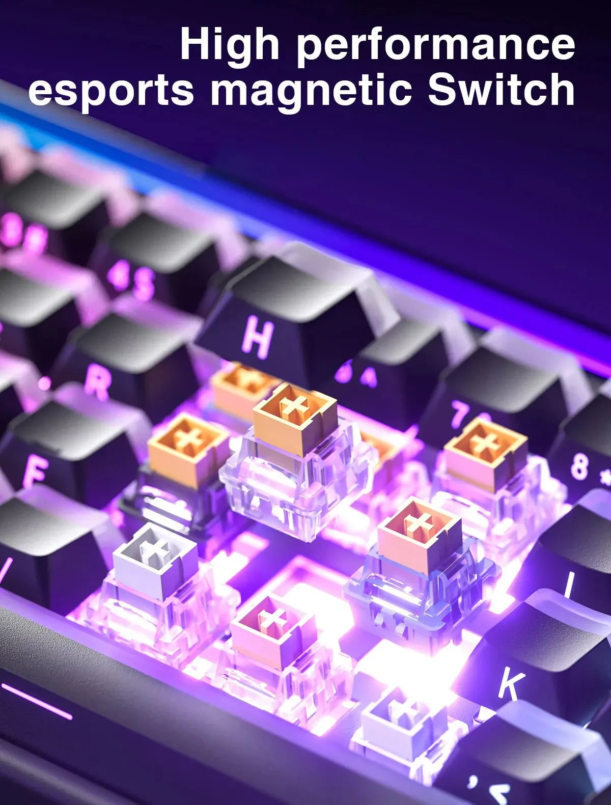 AULA HERO 68HE Magnetic Switch Keyboard RGB Gaming Mechanical Keyboard, 8K Rapid Trigger Wired Gaming Keyboard with Hot-Swappable Magnetic Switches, PBT Keycaps, 68-Key Esports Keyboard