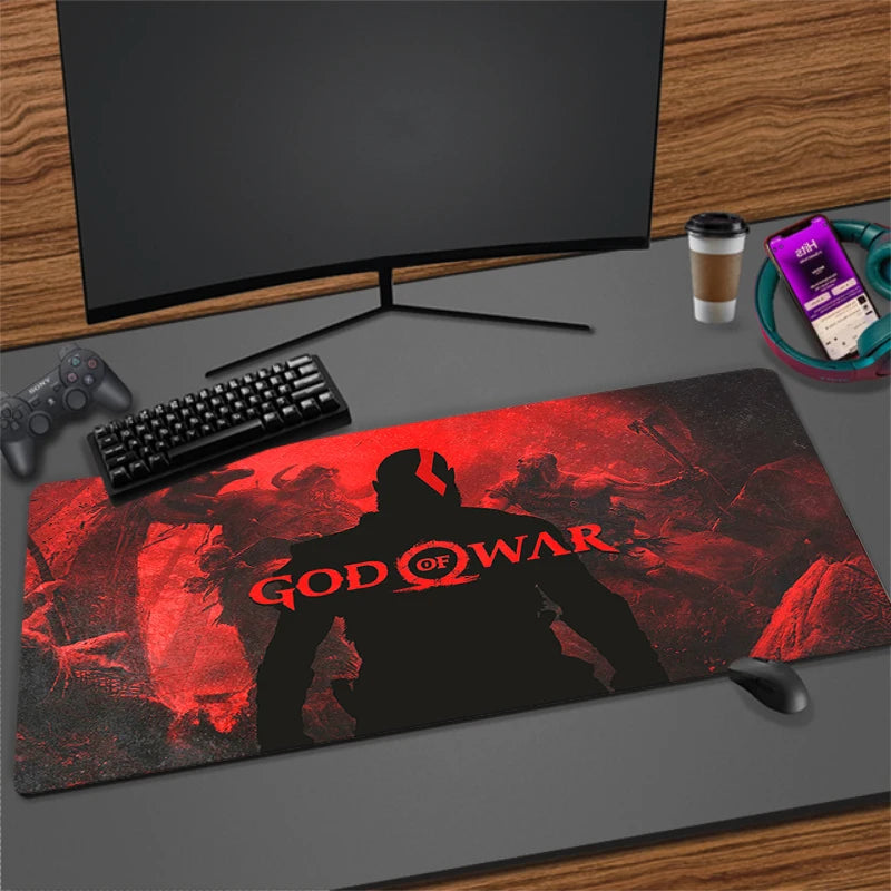 Xxl Mouse Pad God of War Gaming Accessories Keyboard Computer Desk Mat Game Big Carpet 90x40 Large Gamer Cabinet Table Mousepad