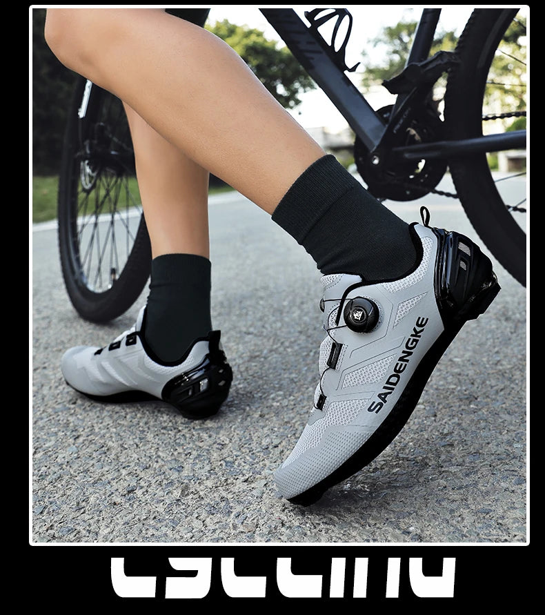 Nouvelles chaussures de cyclisme unisexes, professionnelles, légères, luxueuses, originales, pour route, VTT, course, vélo de mode, vélo de ville, sports de rue