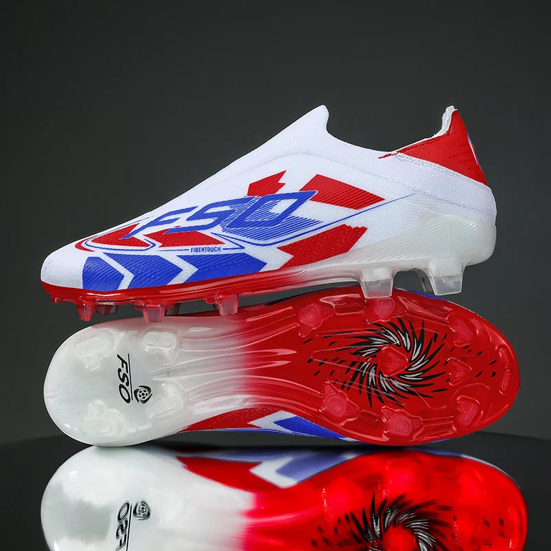 Nouvelles chaussures de football pour hommes, modèle tendance, de haute qualité, mi-hautes, légères, antidérapantes, crampons d'extérieur pour l'entraînement sur gazon.