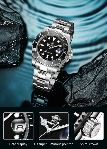 ADDIESDIVE Luxury Men's Watch Ceramic bezel BGW9 Super Bright Luminous Leisure Quartz Watch 200m Waterproof Outdoor Sports Watch