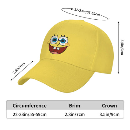 Casquette de baseball « Spongebob » à grand visage souriant, style « Sun », printanière, rétro « y2k », casquette de camionneur pour couple, femmes, tennis, skate et baseball