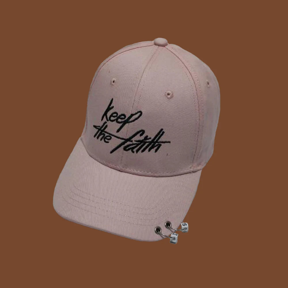 Women Men Hip Hop Kpop Snapback Baseball Cap Solid Color With Ring Sport Dancing Travel Lover Dad Hat Caps Streetwear Adjustable