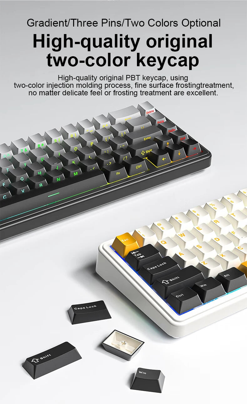 AULA F65 Mechanical Keyboard Three Mode Custom Wireless/Bluetooth/Wired Connection Full Key Hot-swapable Office Gaming Esports
