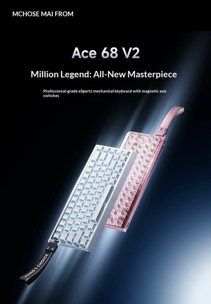 MCHOSE Ace 68 Hall Effect Magnetic Switch Gaming Keyboard Topographic Keycaps Customized TTC Uranus Magnetic Switch eSports