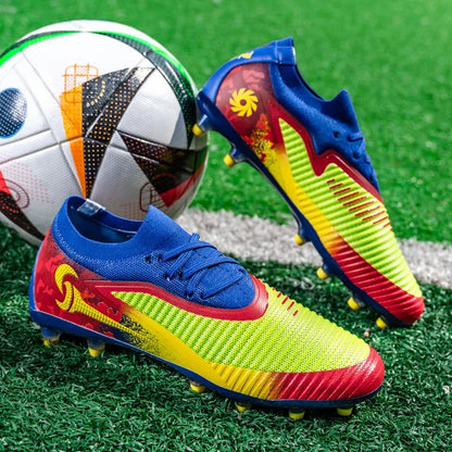 New Men Football Boots Match Adult Outdoor Sport Training Cleats Soccer Shoes Boys Long Spikes Breathable Non Slip Comfortable