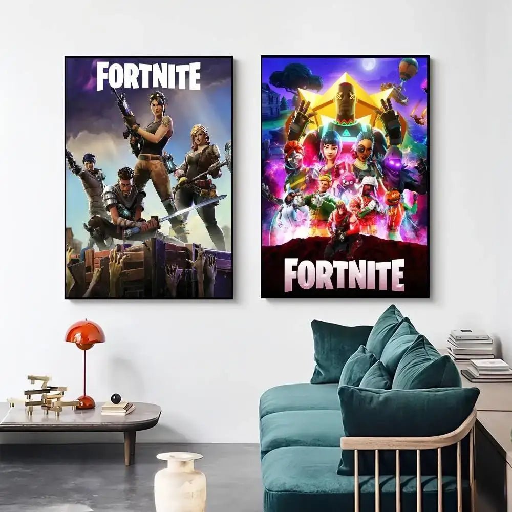 Game F-Fortnite Poster Surprise Home Decoration Picture Wall Art for Study Living Room Decor