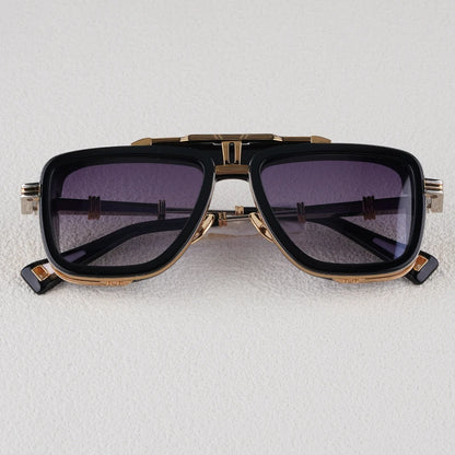 Gto Square Alloy Thick Frame Gradient Sunglasses for Men and Women High Quality Brand Designer uv400 Outdoor Trendy Eyeglasses