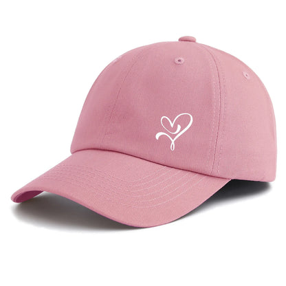 1pc HEART Print Baseball Cap for Adults,Minimalist Retro Style Casual Soft Adjustable Dad Hat,Perfect As Gift