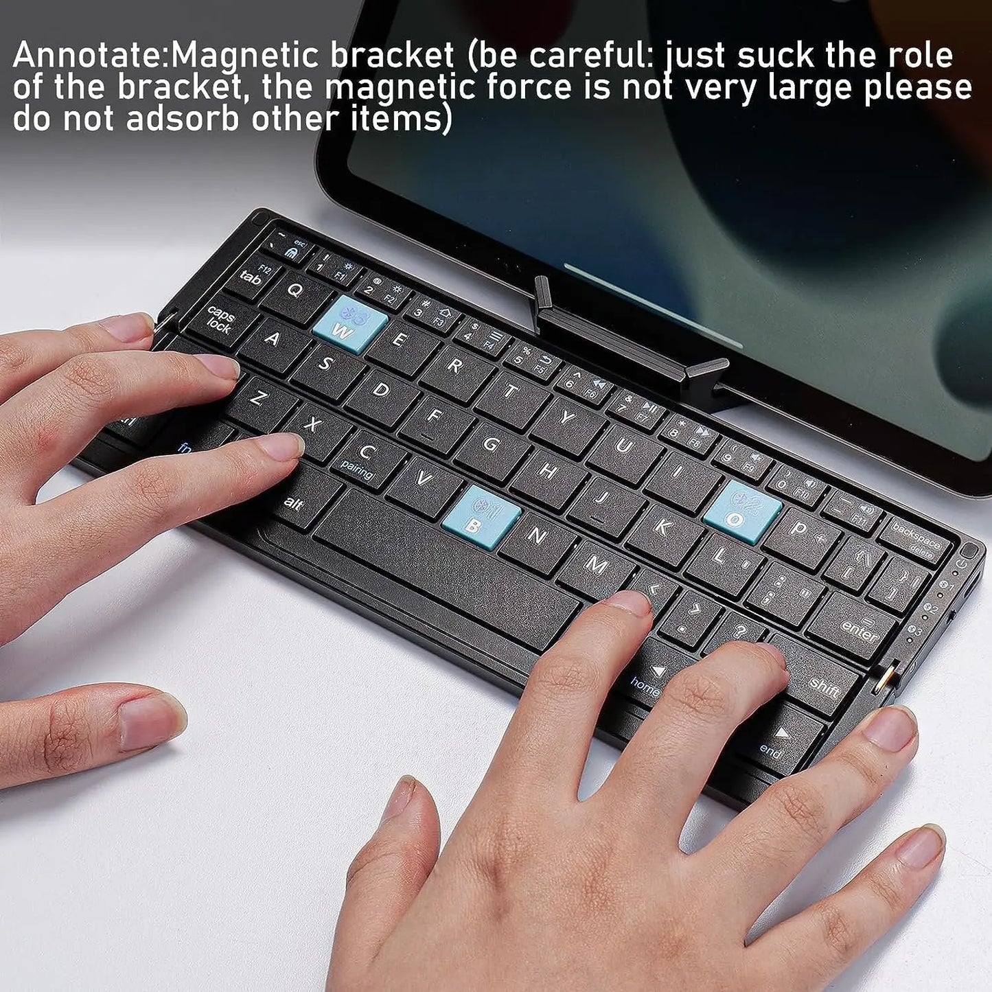 Jomaa faltbare Bluetooth-Tastatur, wiederaufladbare Bluetooth-Tastatur für Laptop, iPad und Smartphone, mini, tragbar und faltbar