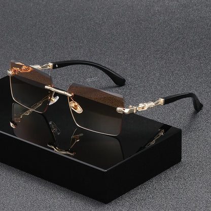 Men's and women's frameless personalized trend fashion glasses suitable for parties, gatherings, and holiday gifts