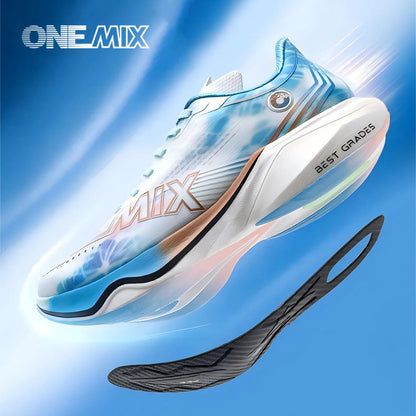 ONEMIX Neue Marathon-Laufschuhe mit Nylon-Carbonplatte, stoßdämpfende Profi-Rennschuhe mit stabiler Unterstützung, ultraleichte Rebound-Sneaker