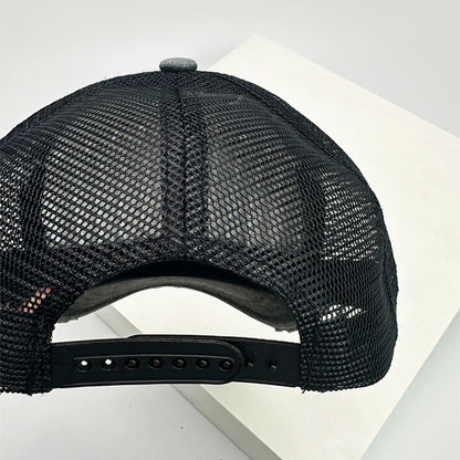 New Unisex Color Block Broken Style Baseball Hats Distress Breathable Mesh Sunshade Retro Trucker Caps Versatile Simple Fashion