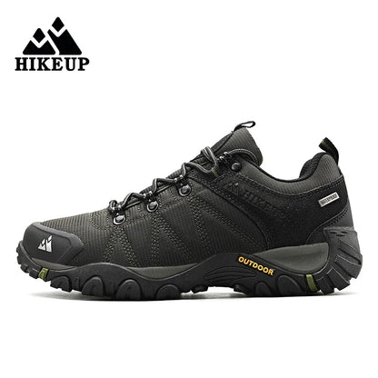 HIKEUP miesten neljän vuodenajan vaelluskengät – ulkoiluun ja urheiluun, aitoa nahkaa, kulutusta kestävät kiipeilykengät, kumipohjaiset trekking-sneakerit