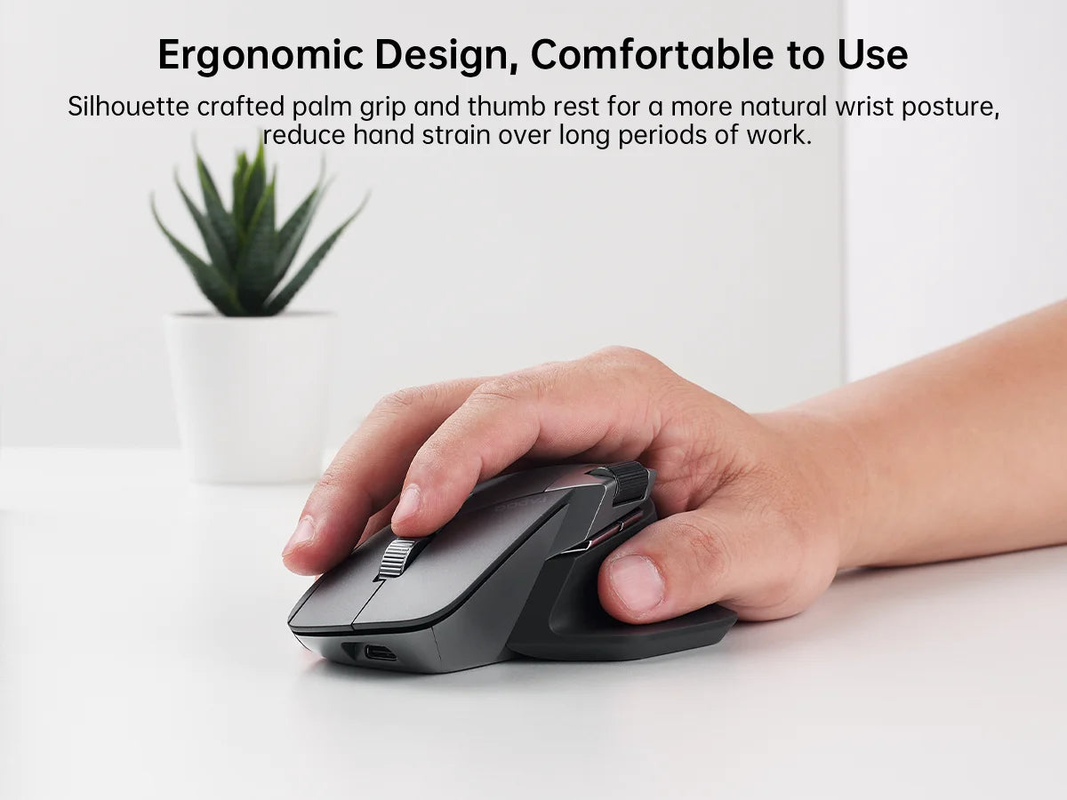 Rapoo MT760L/MT760M monen tilan ladattava langaton hiiri, ergonominen, 4000 DPI, tukee jopa 4 laitetta, Bluetooth-hiiri