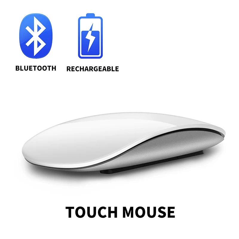 Magic Dual Mode Wireless Mouse Bluetooth Rechargeable Touch Mouse for MacBook, Laptop & PC, Slim Ergonomic Bluetooth Wireless Mouse