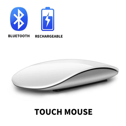 Magic Dual Mode Wireless Mouse Bluetooth Rechargeable Touch Mouse for MacBook, Laptop & PC, Slim Ergonomic Bluetooth Wireless Mouse