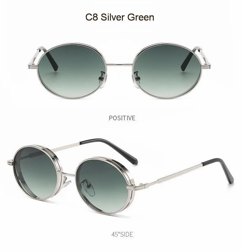 Oval Steampunk Sunglasses For Women Retro Sun Glasses Male Female Brand Designer Metal Frame Eyewear Lentes De Sol Mujer