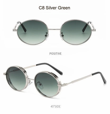 Oval Steampunk Sunglasses For Women Retro Sun Glasses Male Female Brand Designer Metal Frame Eyewear Lentes De Sol Mujer