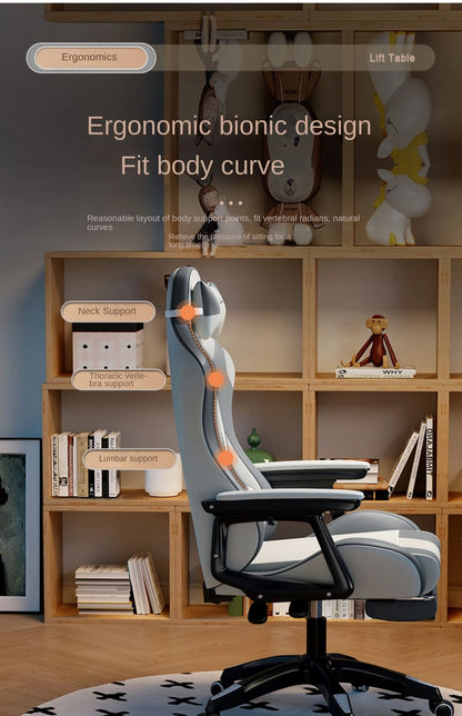 Modern Ergonomic Computer Office Chair with Footrest, Adjustable Height, Swivel Executive Desk Chair, Reclining Gaming Chair for Home & Study