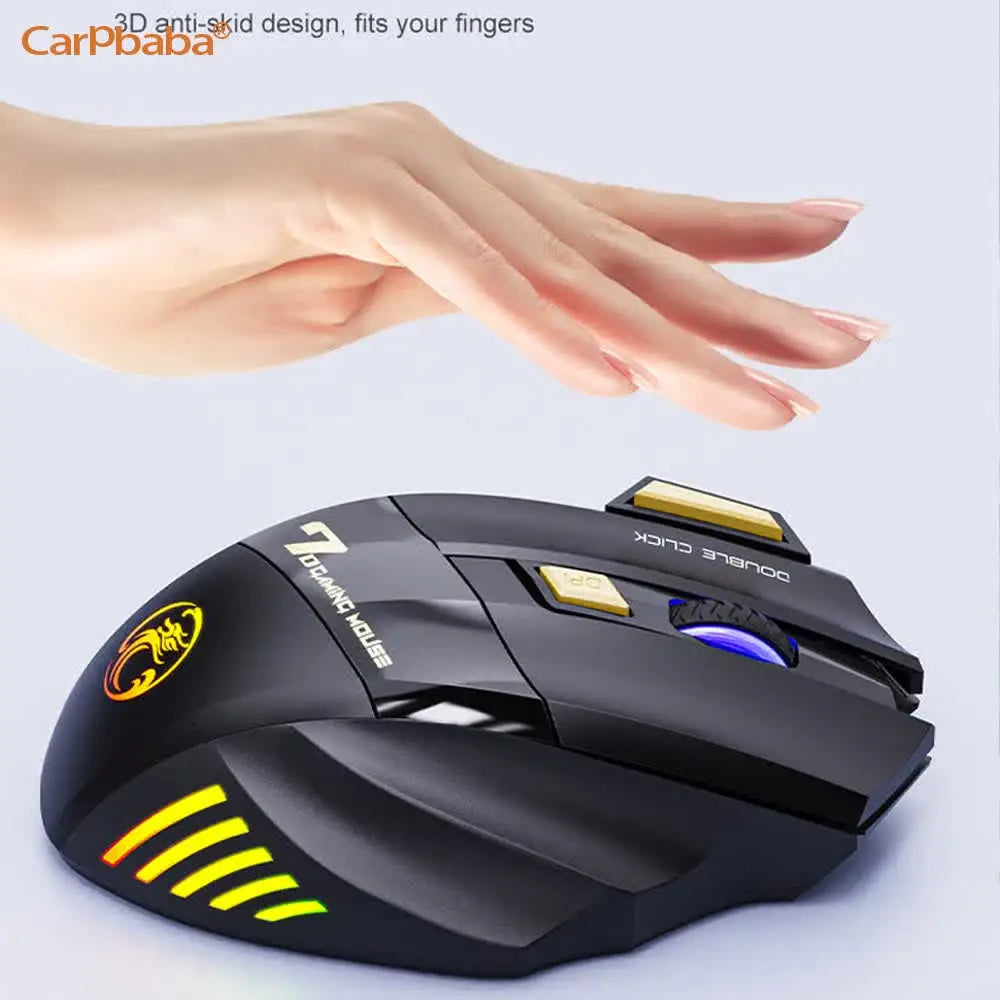 Vezeték nélküli Bluetooth egér, újratölthető számítógépes gamer egér, ergonomikus RGB háttérvilágítású, csendes egér PC-hez