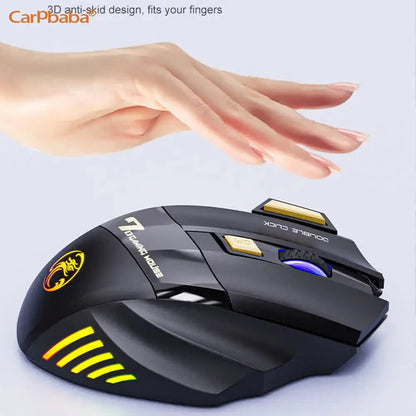 Vezeték nélküli Bluetooth egér, újratölthető számítógépes gamer egér, ergonomikus RGB háttérvilágítású, csendes egér PC-hez