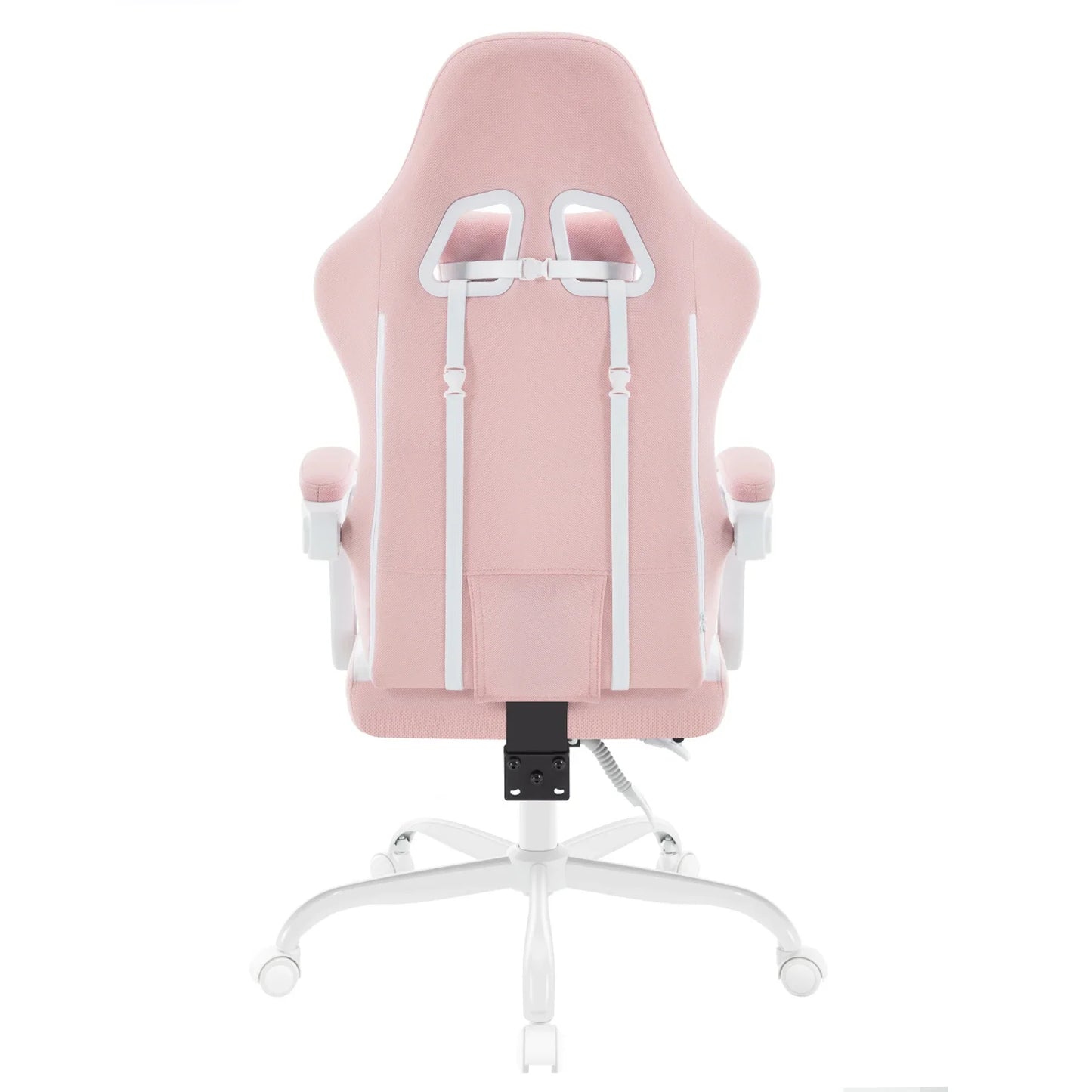 WOLTU snurrbar datorstol med massagefunktion, ergonomisk kontorsstol med kudde och fotstöd, höjdjusterbar gamingstol