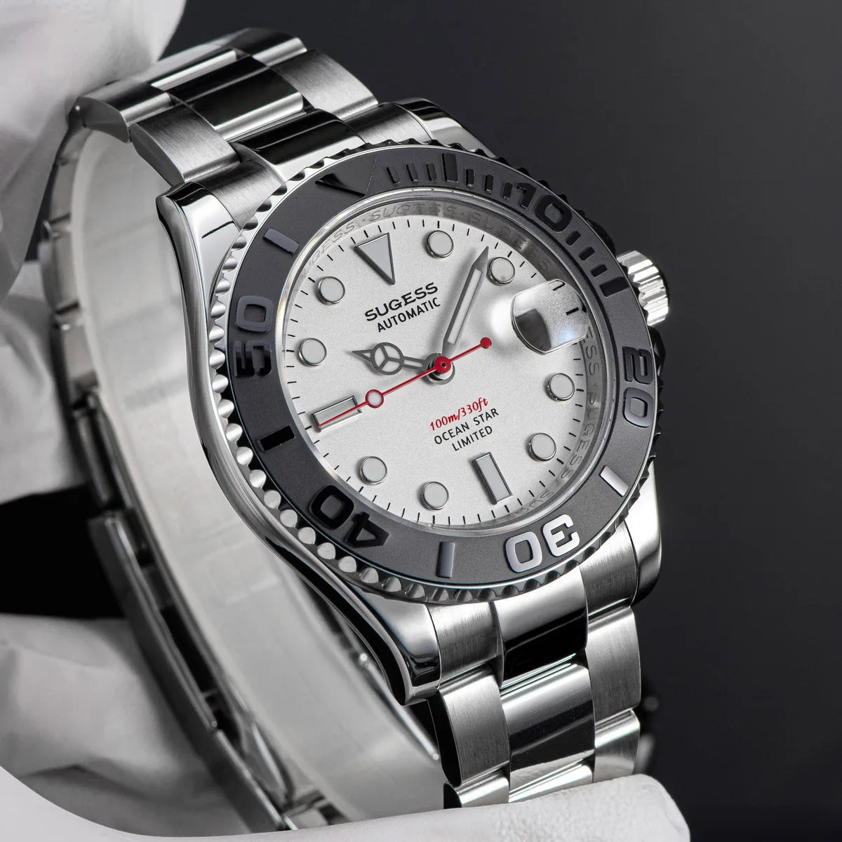 Sugess New Diving Men's Watch Automatic Mechanical Wristwatches 10Bar NH35A Movement Sapphire Luminous Ceramic Bezel S450-2 2025