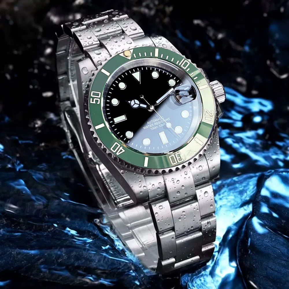 200m Waterproof Miyota8215 Automatic Men's Watch Diver Watches 40mm Mechanical Movement Luminous Jubilee Strap Glide Lock Buckle