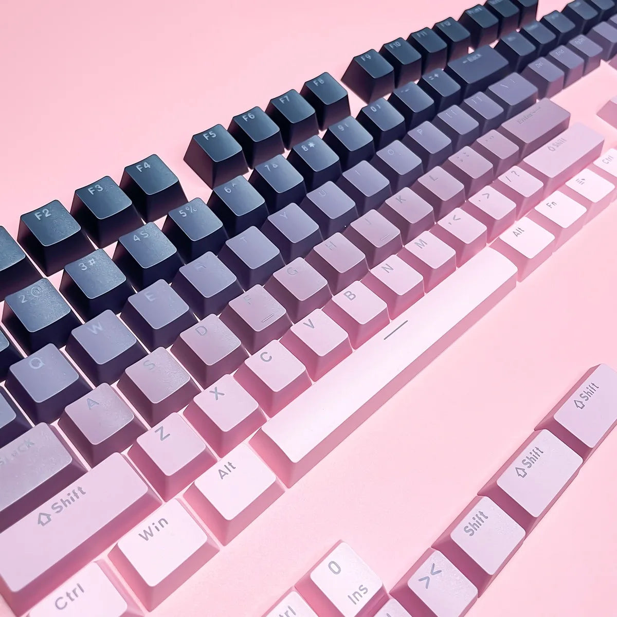 Black Pink Gradient Keycaps For Cherry Mx Switch Mechanical Keyboard OEM Profile PBT Keycap backlit RGB Gamer ISO Layout Key cap