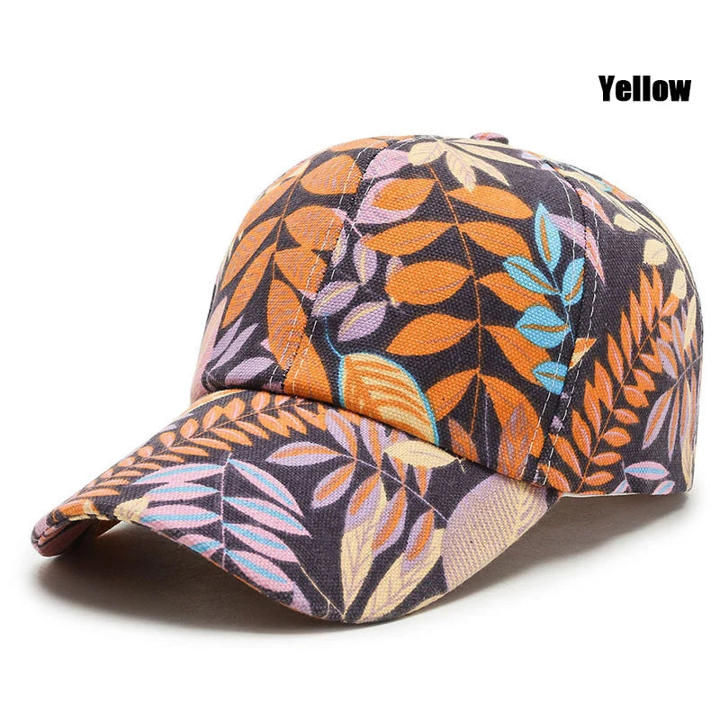 New Spring and Summer Unisex Fashion Korean Style Leaf Pattern Baseball Cap Peaked Caps