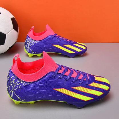 Professional Men Ankle Football Boots Outdoor Grass Cleats Unisex Soccer Shoes Long Spikes FG Football Shoes Chuteira Society