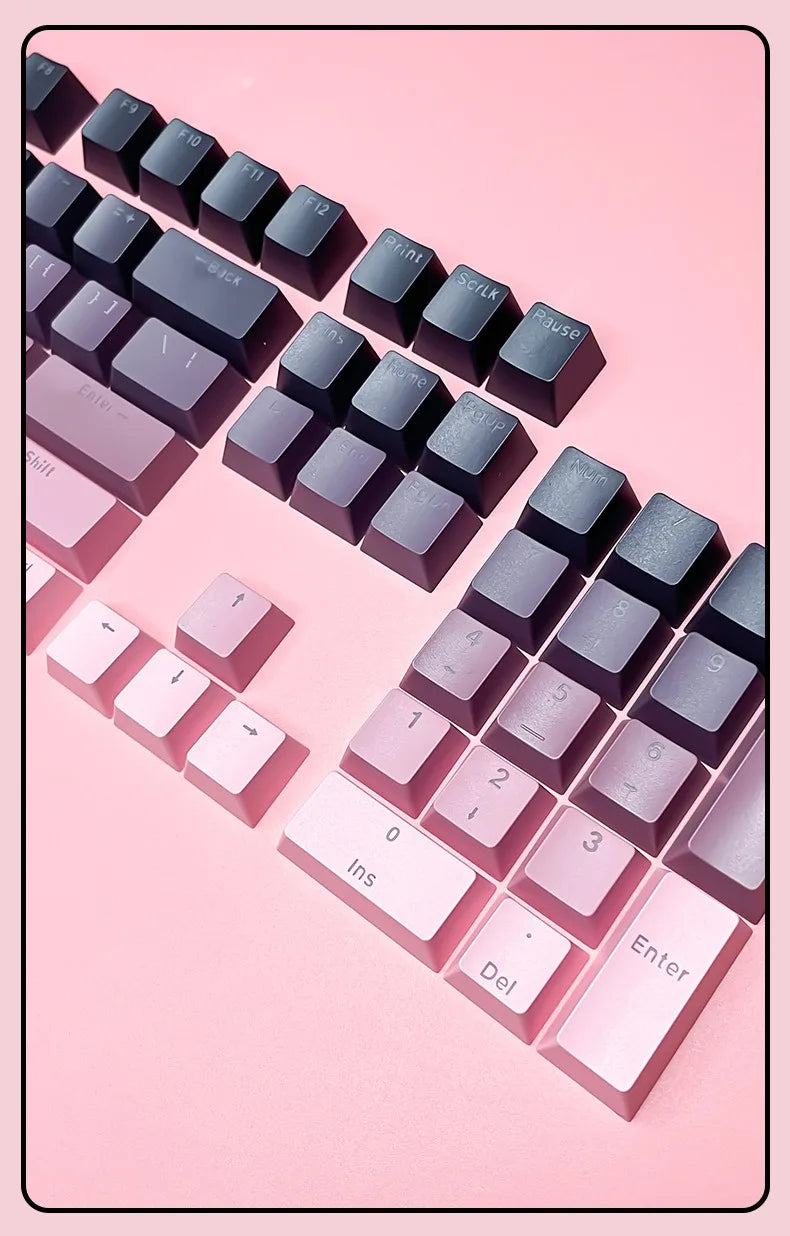 Gradient backlit RGB Gamer Keycaps For Mx Switch Mechanical Keyboard OEM Profile PBT Keycap White Blue ISO Layout Key caps DIY