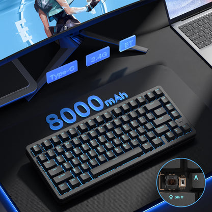 Womier SK75 TMR 75% Wireless Magnetic Mechanical Keyboard Tri-Mode Bluetooth/2.4G/USB-C Hot-Swap Rapid Trigger Aluminum Keyboard